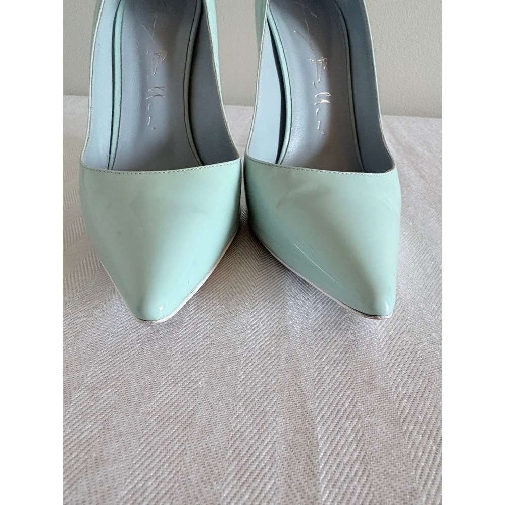 Gimmy Baldinini Patent Leather Pointed Toe Enamel Cage Heel Stiletto Pumps 37 - Picture 5 of 16